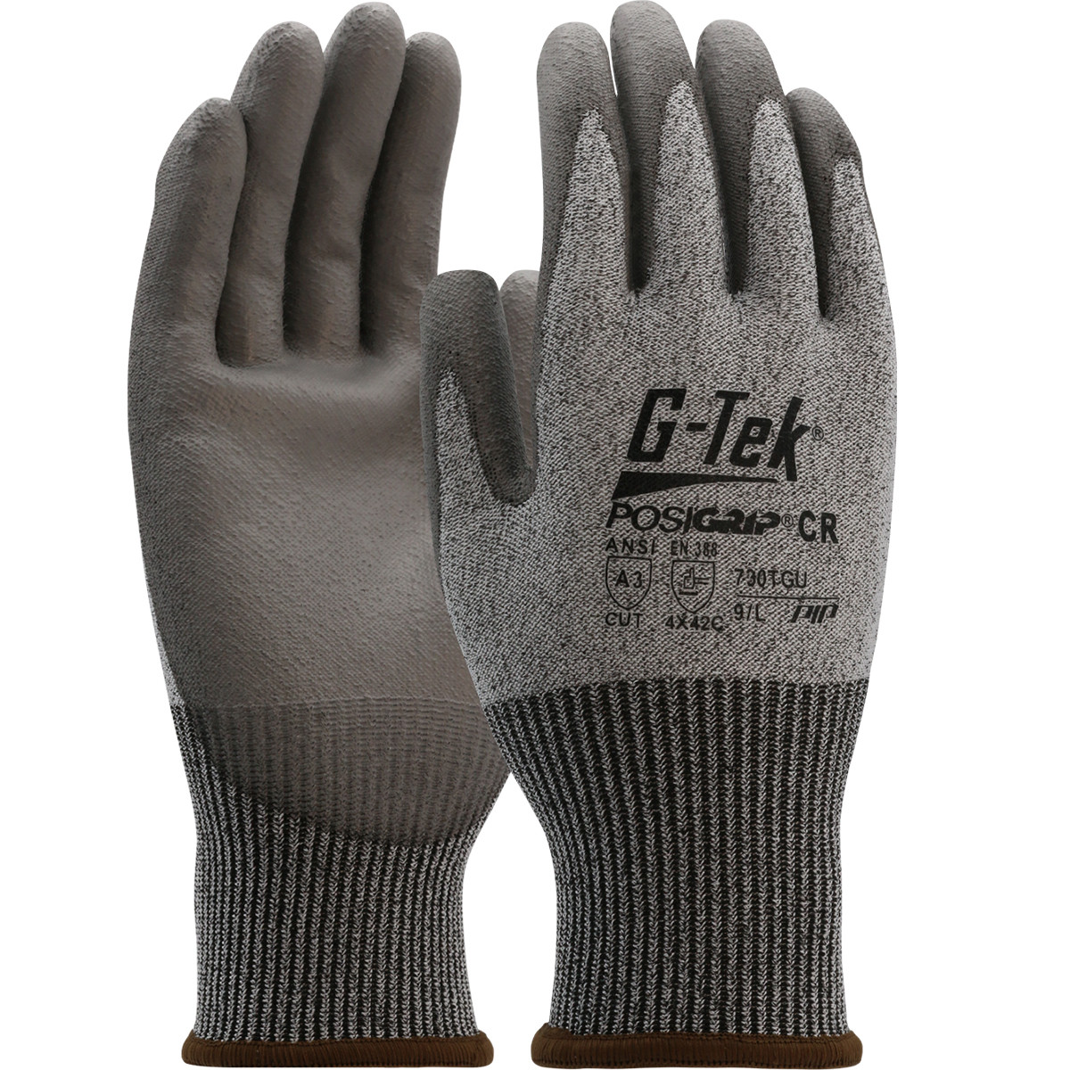 G-Tek® PosiGrip® 730TGU  Cut Resistant Gloves, Size M, Gray, ANSI A3