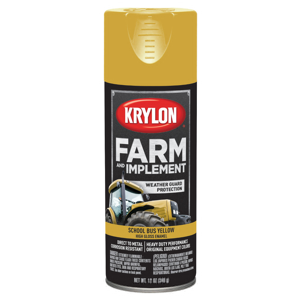 Krylon® Farm & Implement Paint Aerosol School Bus Yellow (Transport Yellow) 12 oz. 6/CS