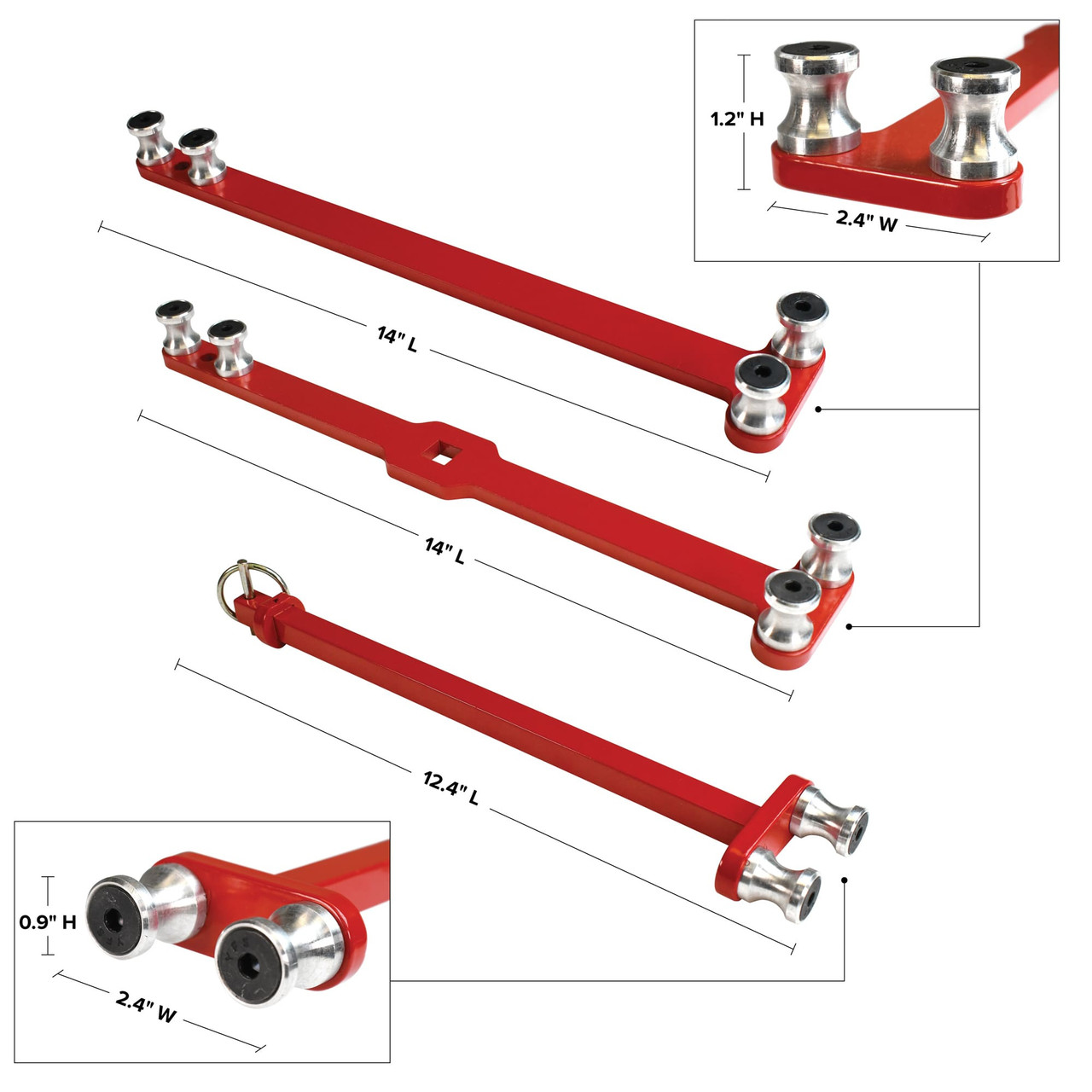 Bulldog Bender Pup (4/0 AWG) 3-pc. Set, 14" Std. Handle, 14" Pro-Handle and 11" Adapter
