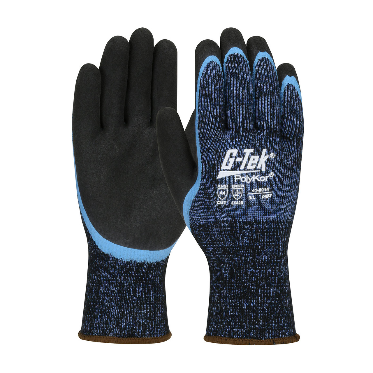 G-Tek® PolyKor® 41-8014  Protection From Cold, Size L, Blue, ANSI A4