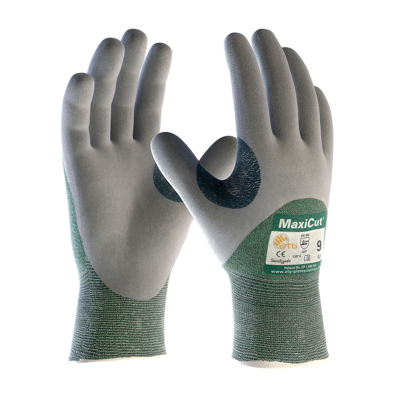 MaxiCut® 18-575  Cut Resistant Gloves, Size M, Green, ANSI A2