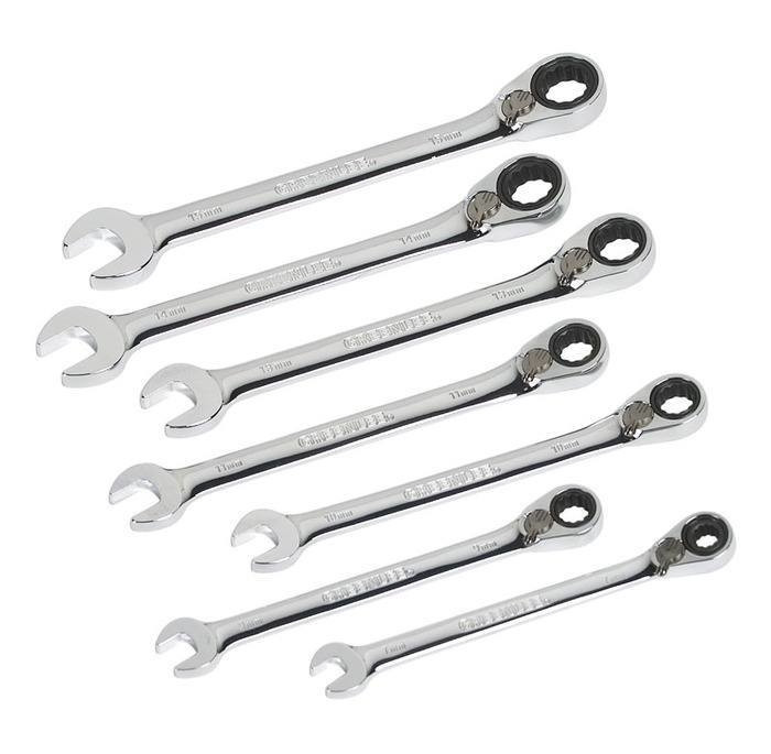 GREENLEE 7-Piece Combination Ratcheting Wrench Set (Metric)