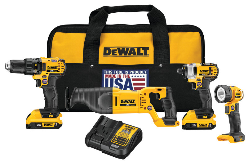 DEWALT 20V MAX* 4-Tool Combo Kit (2.0 Ah)