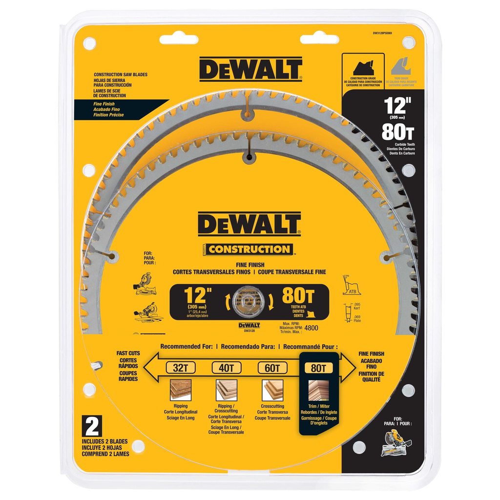 12IN COMBO PACK (2) 80T SAW BLADES