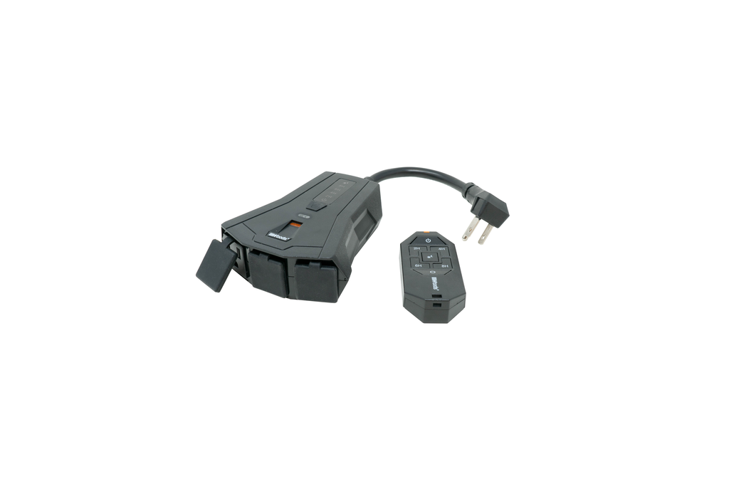 Woods OUTDOOR WIRELESS REMOTE CONTROL WITH PHOTOCELL, 3 GROUNDED OUTLETS 6/BX