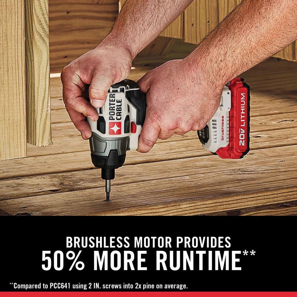 PORTER CABLE 20V MAX 1/4IN BRUSHLESS IMPACT DRIVER