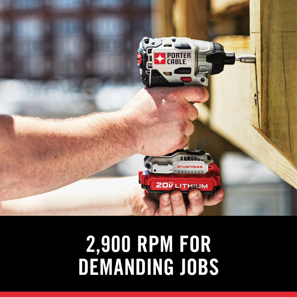 PORTER CABLE 20V MAX 1/4IN BRUSHLESS IMPACT DRIVER