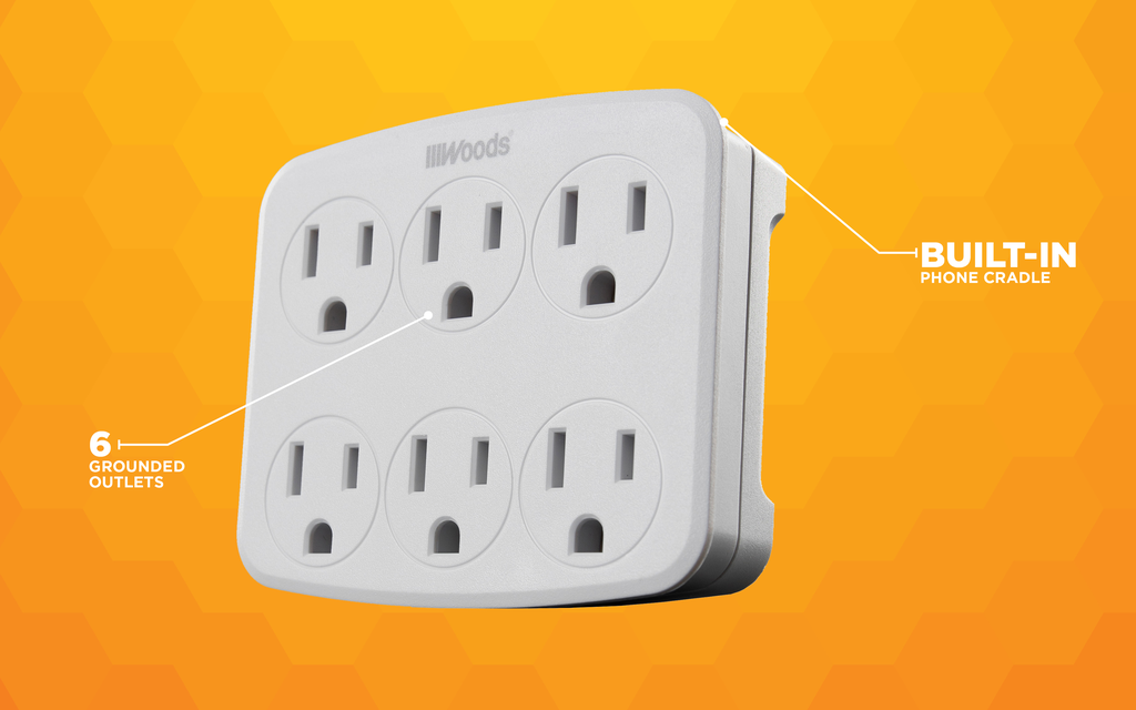 Woods SURGE, WALL 6 OUTLET SURGE TAP 280J 12/BX