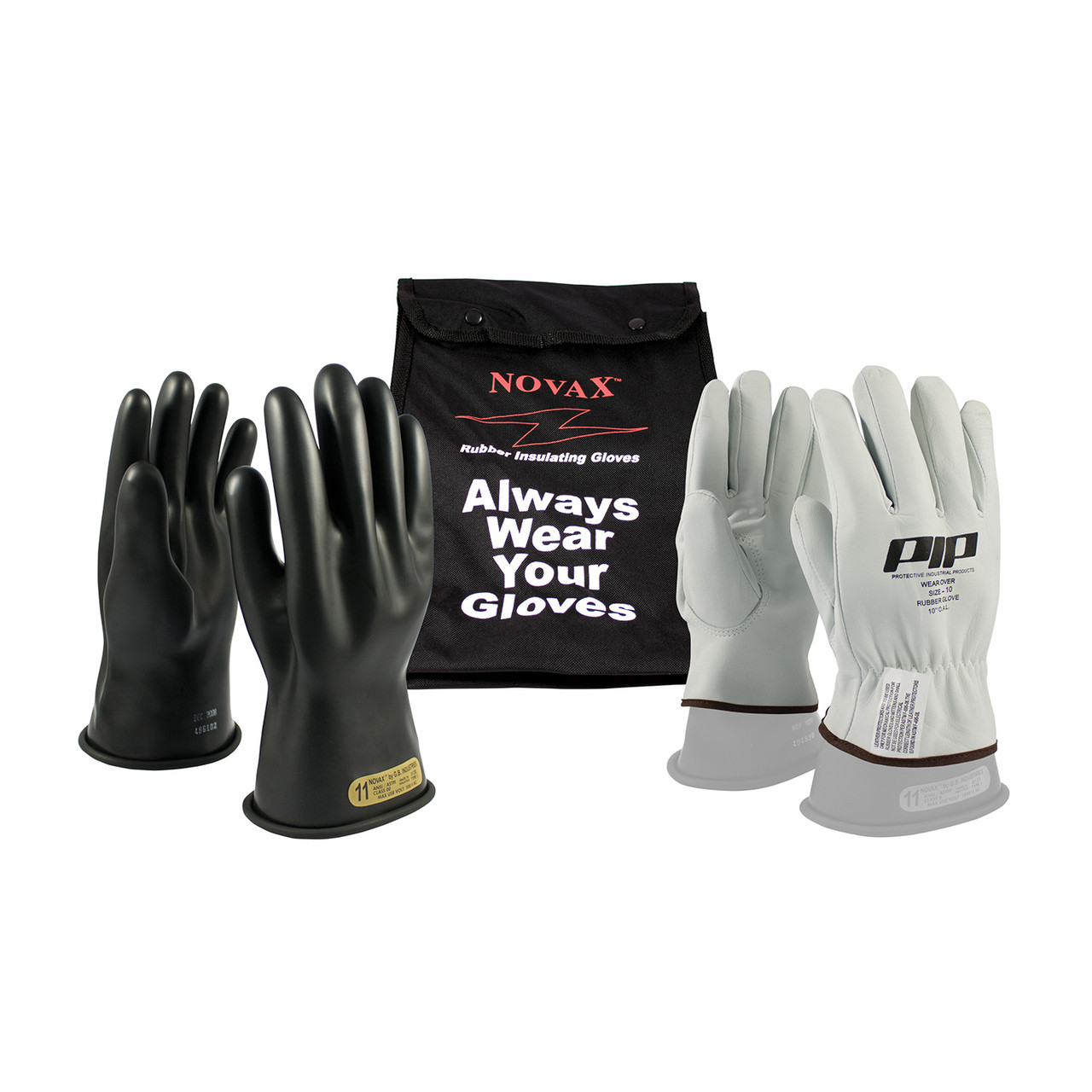 NOVAX® 150-SK-00  Insulating Glove Kit, Size 8, Black