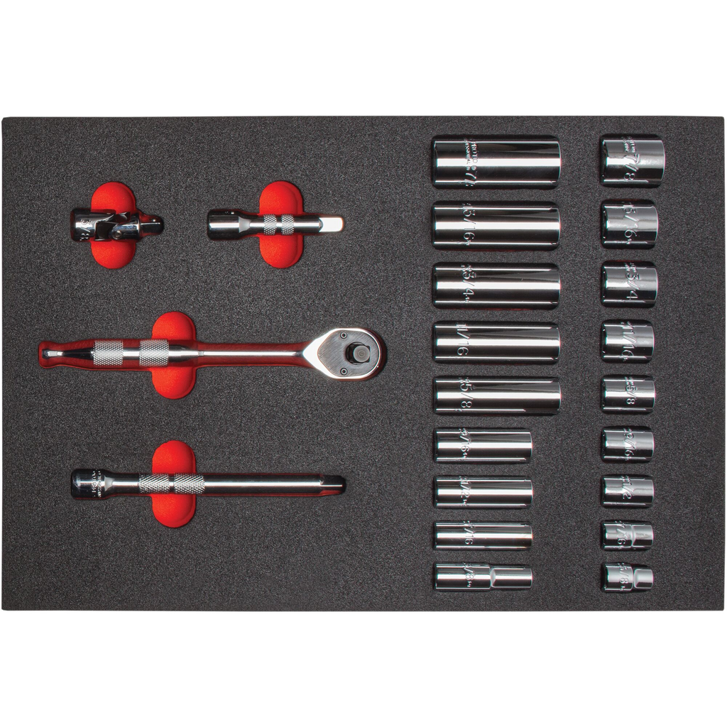 PROTO SET SKT 3/8 DR 22 PC 6 PT HTC FOAM