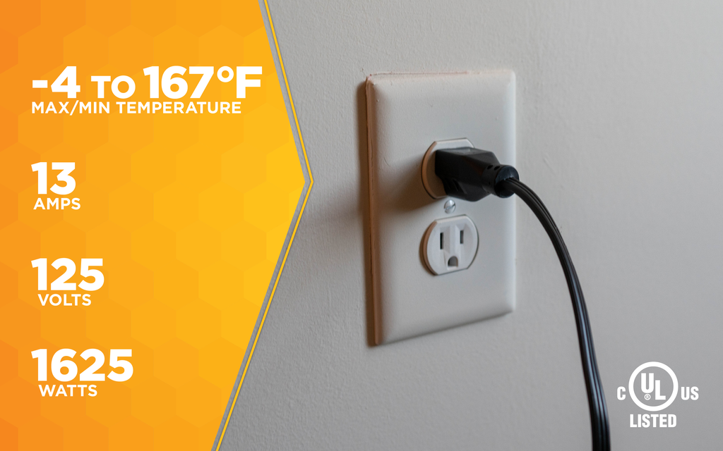 Woods CORD SET, 16/3 8' SPT-2 BLACK 3 OUTLET 10/BX