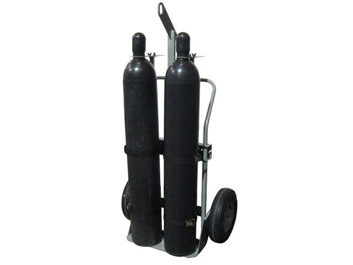 Double Cylinder Hand Truck With Hoist Ring, 16" Pneumatic Wheels - 35034