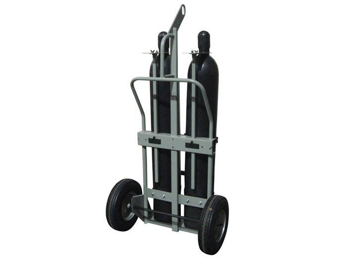 Double Cylinder Hand Truck With Hoist Ring, 16" Pneumatic Wheels - 35034