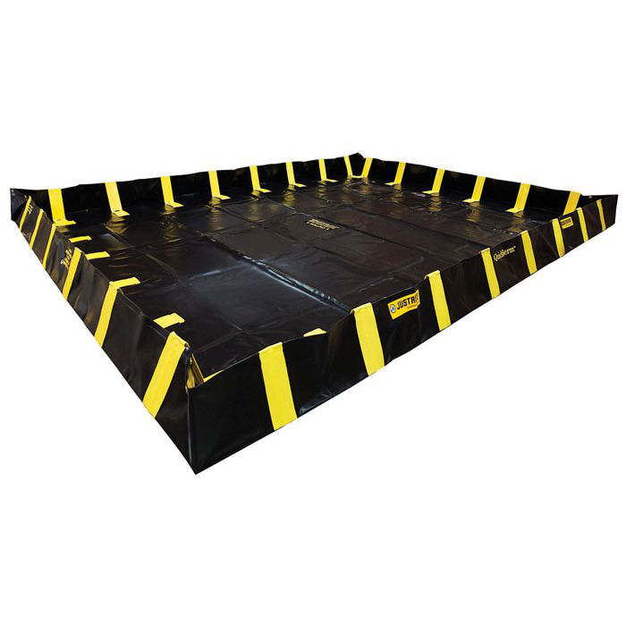 20' x 20' x 12", 2990 Gallon Spill Capacity, Spill Containment Berm with Inside Wall Supports, QuickBerm®, Black - 28554