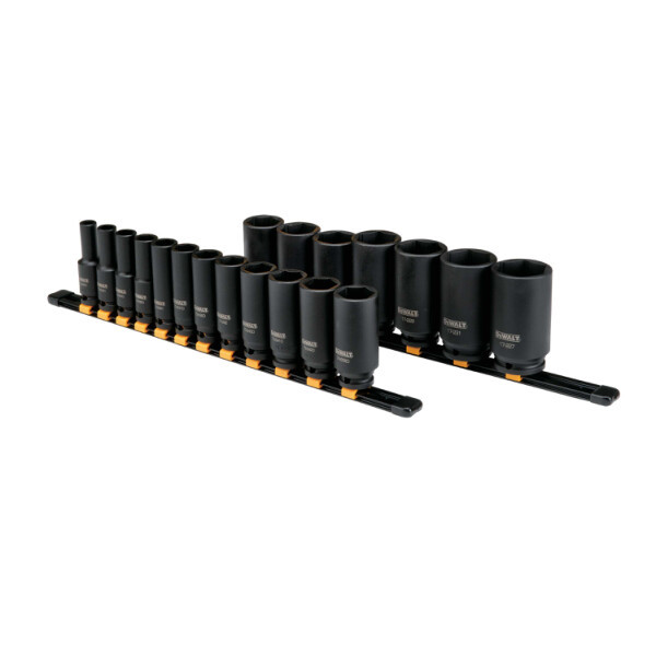 DEWALT 19 Piece 1/2 in Drive Deep Impact Socket Set 6 PT