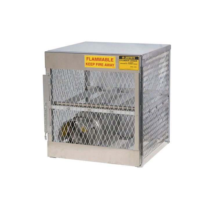 4 Horizontal 20 to 33 Lb. LPG Cylinder Capacity, Gas Cylinder Cabinet Locker, Aluminum - 23001