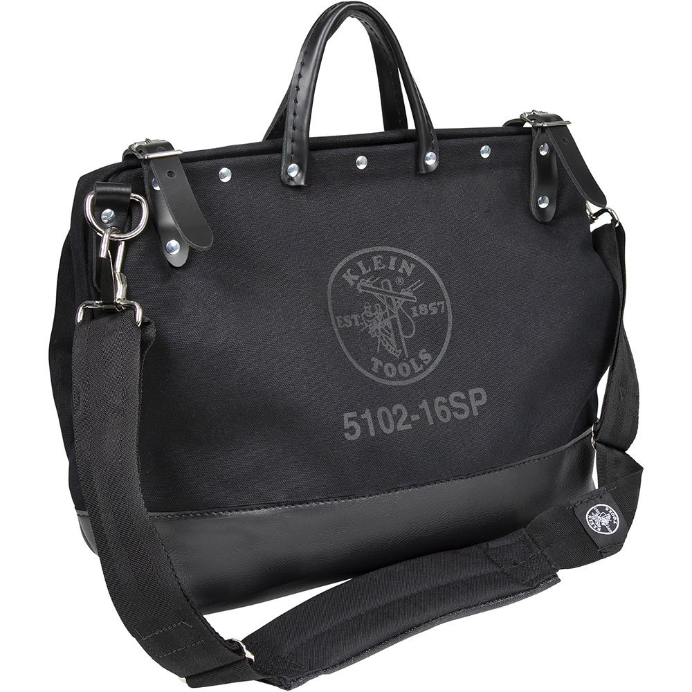 Klein Deluxe Tool Bag, Black Canvas, 13 Pockets, 16-Inch