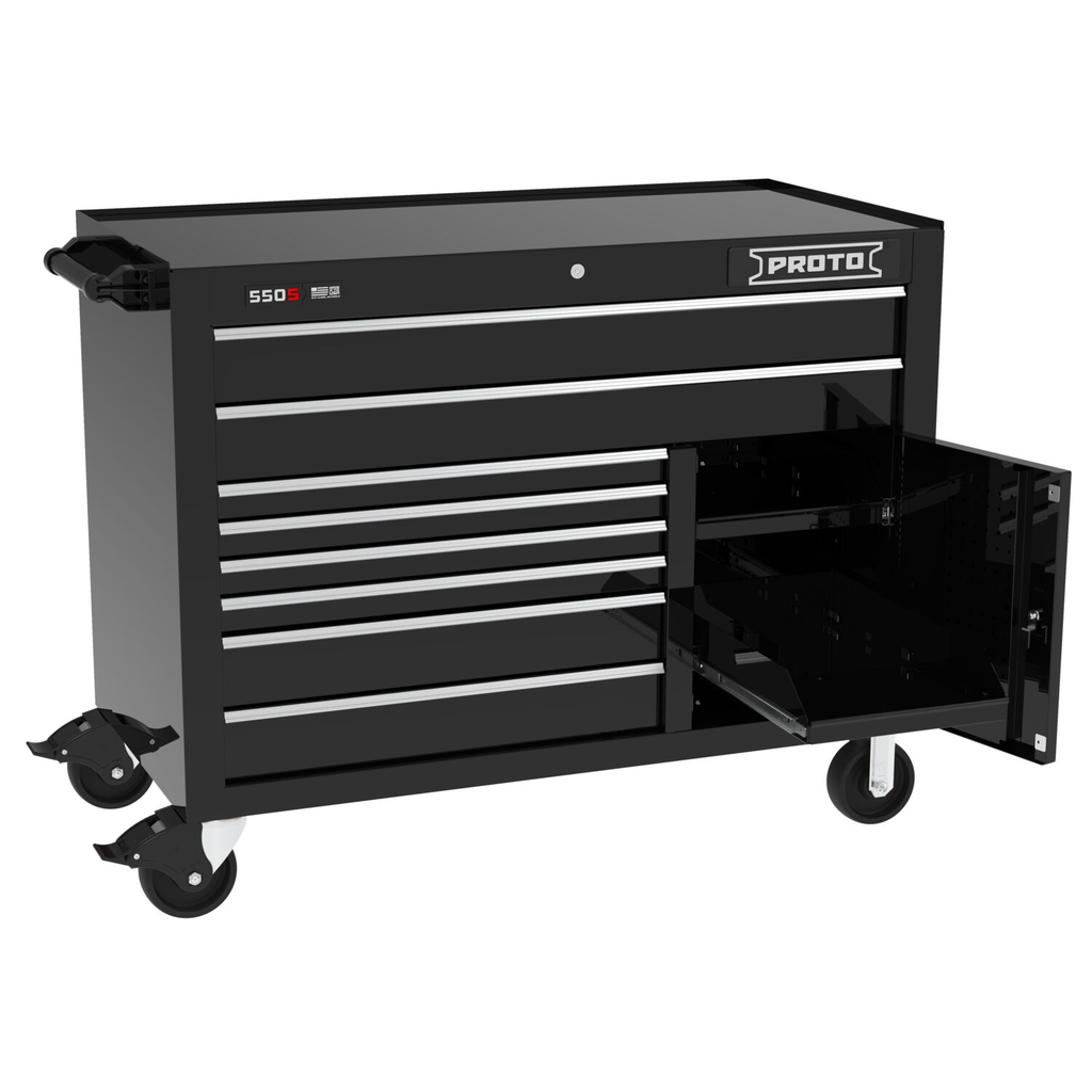 WRKSTATION 50 IN 8 DWR GL BLK (P/N J555041B-8BK-2S)