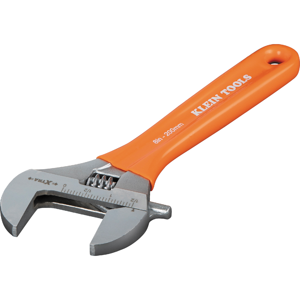 Extra-Wide Jaw Adjustable Wrench, 8-Inch