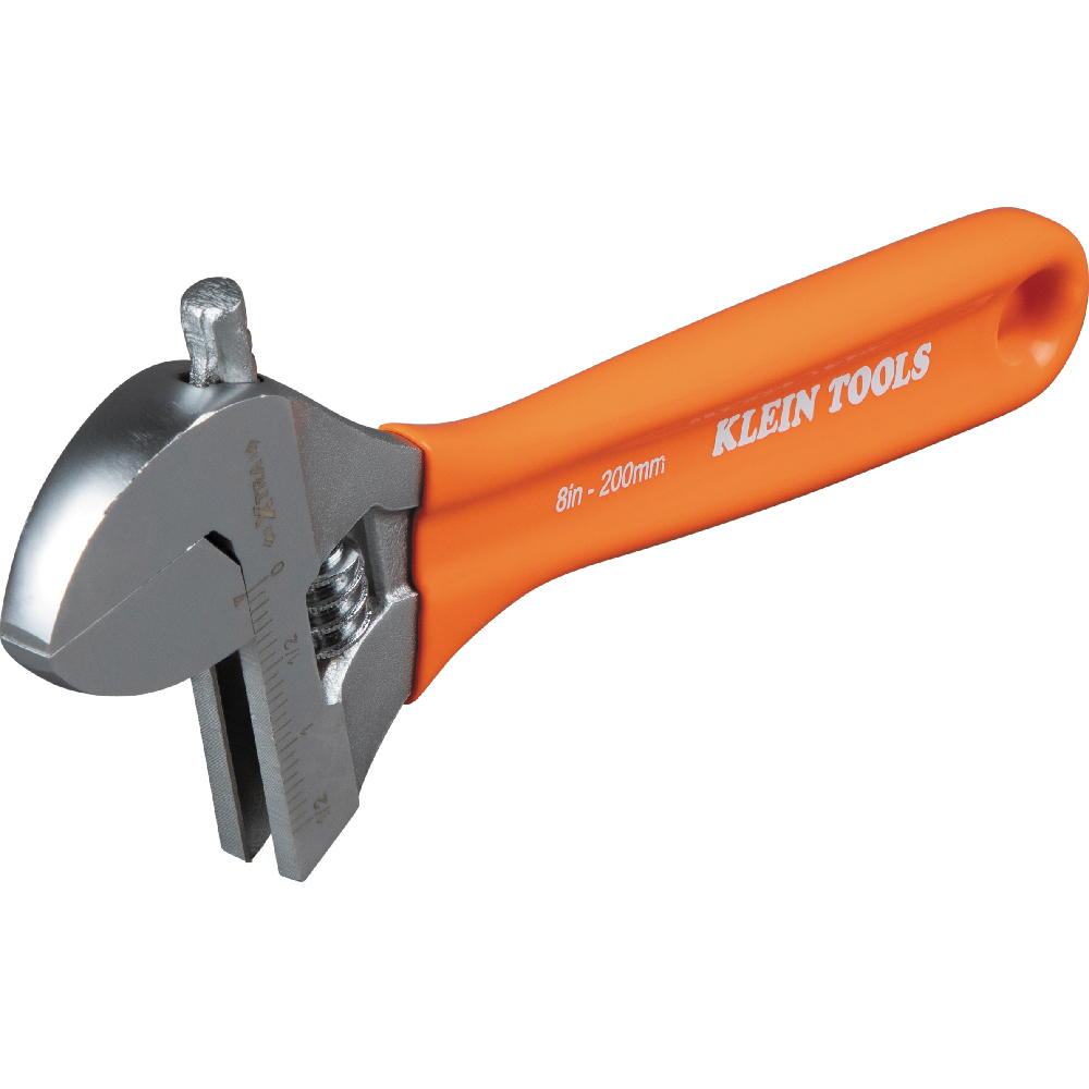 Extra-Wide Jaw Adjustable Wrench, 8-Inch