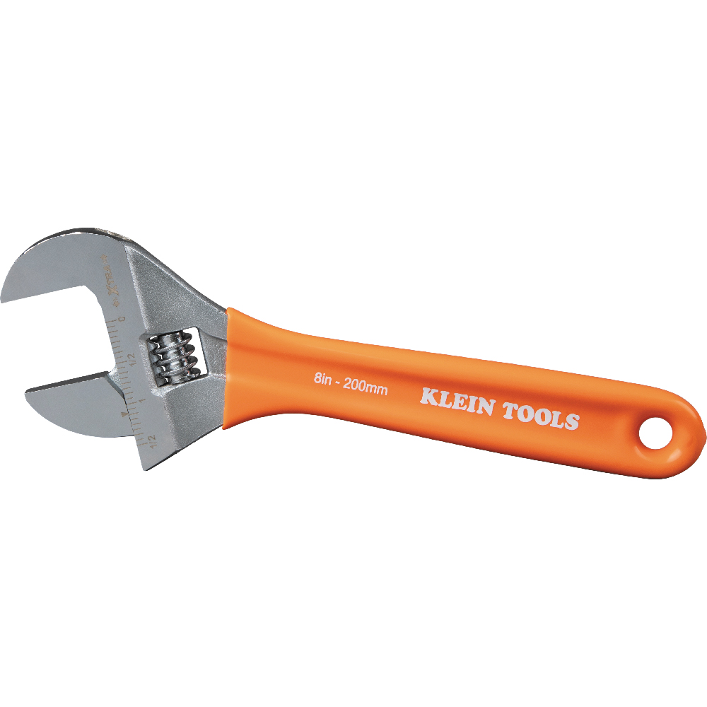 Extra-Wide Jaw Adjustable Wrench, 8-Inch