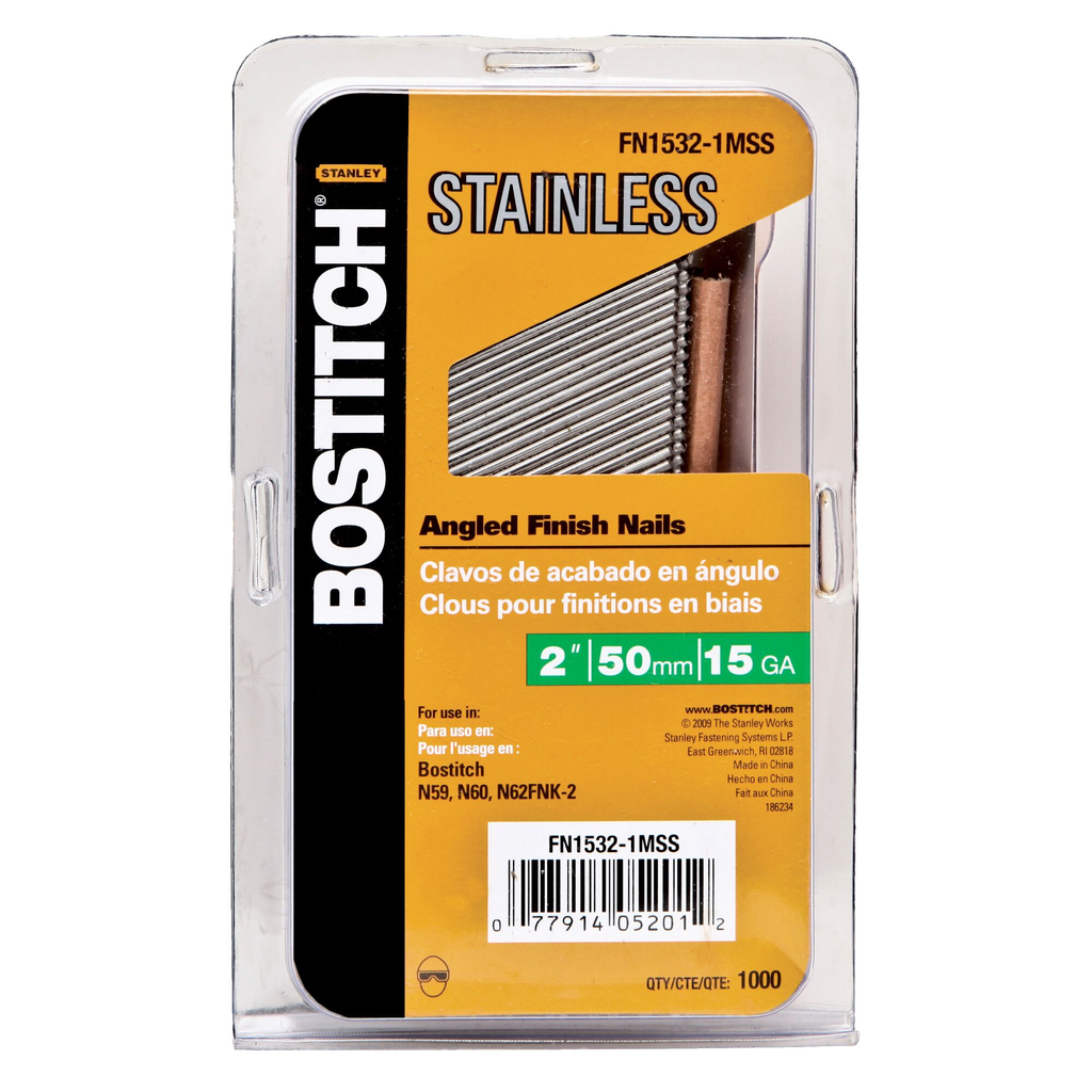 BOSTITCH 15GA 2" SS FN NAIL