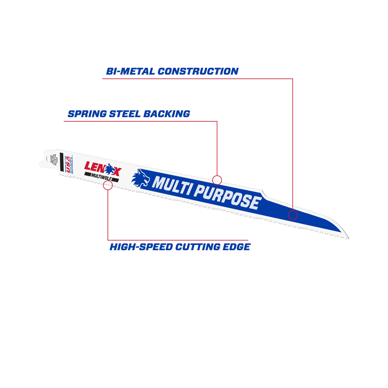 LENOX General Purpose Reciprocating Saw Blade With Power Blast Technology, Bi-Metal, 12-Inch, 10/14 TPi, 25/Pk, Model: