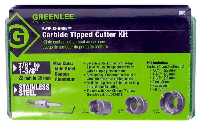 GREENLEE 4 Piece Quick Change Carbide Cutter Set