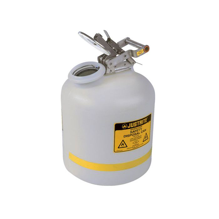 5 Gallon Poly Disposal Safety Can, Flame Arrester, White - 12754