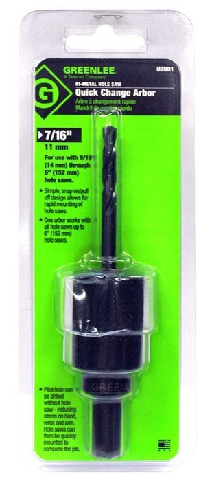 GREENLEE 7/16" Quick-Change Arbor