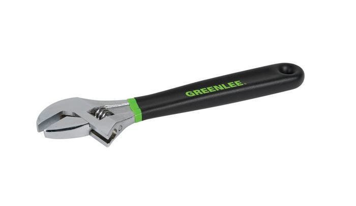 GREENLEE Adjustable Wrench Dipped Handle 10"