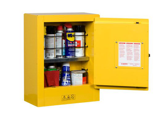1 Door, Manual Close, Mini Transportable Flammable Cabinet for Aerosols, Sure-Grip® EX, Yellow - 890200