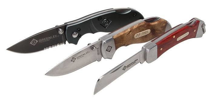 GREENLEE Drop Point Pocket Knife, Wood