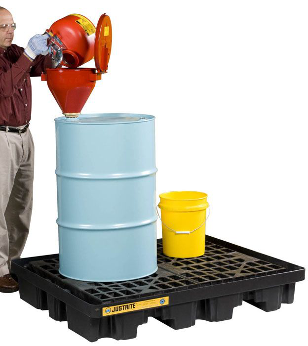 2 Drum Low Line Plastic Pallet for 2-Drum DrumShed™, EcoPolyBlend™, Black - 28672