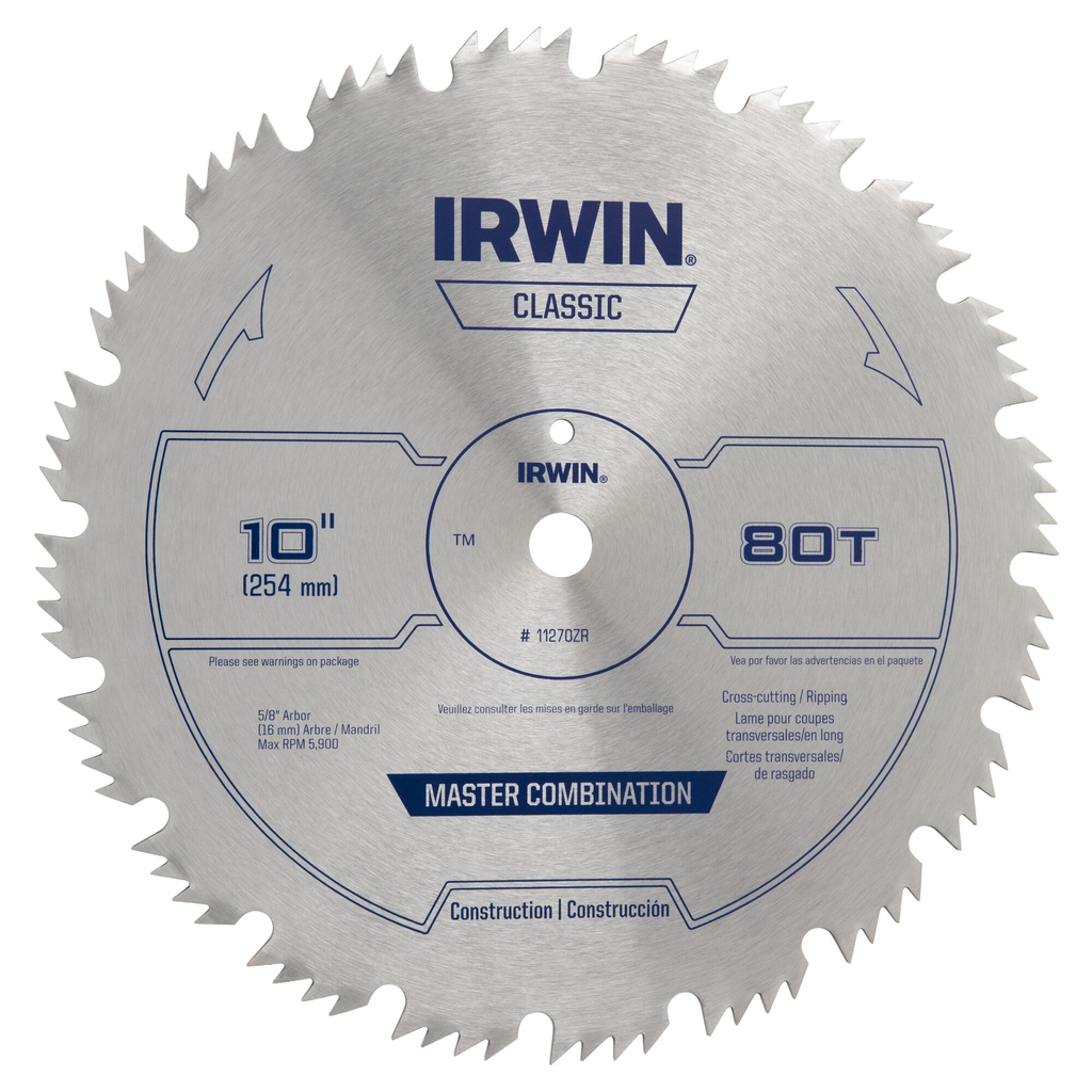 IRWIN SAW BLD 10" 80T MASTER COMBINATION