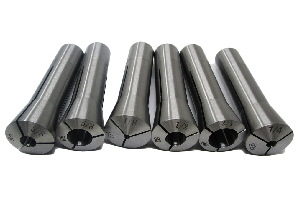 CS-R8, 6-piece R-8 Collet Set 1/8" - 3/4" (8ths)