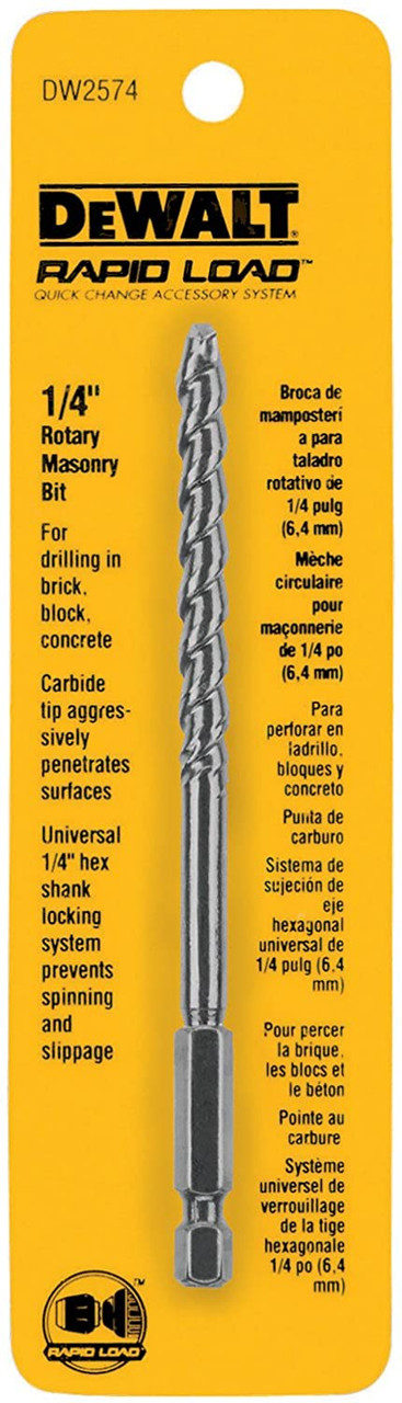 DEWALT 1/4-Inch Rotary Masonry Bit,Silver