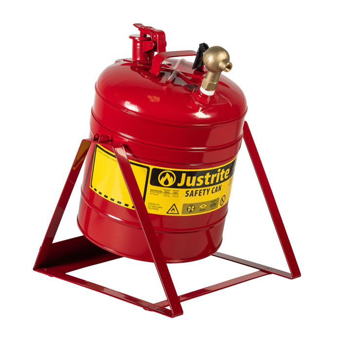 5 Gallon, Steel Safety Can, Tilt-Style with Stand, Type I, Top Faucet, Red - 7150146