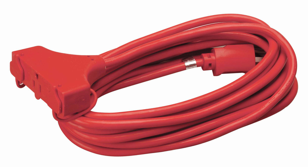 Southwire 25ft SJTW 14/3 Three-Way Power Block (Red) 12/BX