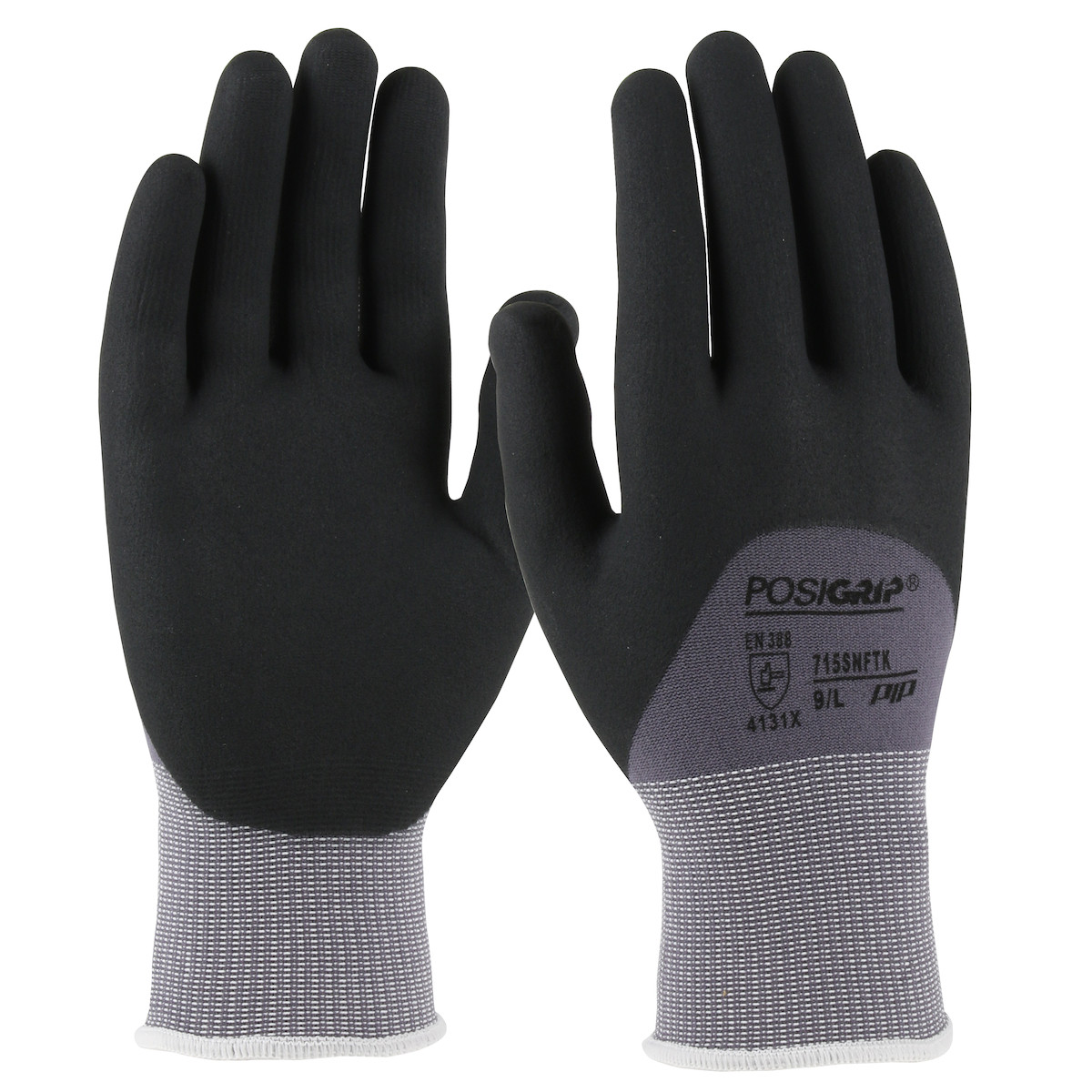 PosiGrip® 715SNFTK  SeamlessGlove Coated, Size XL, Gray