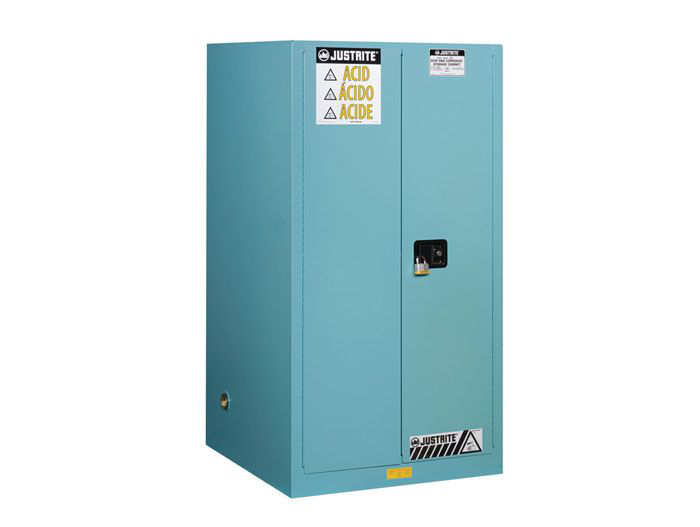 60 Gallon, 2 Shelves, 2 Doors, Self Close, Corrosives/Acids Safety Cabinet, ChemCor®, Blue - 8960222