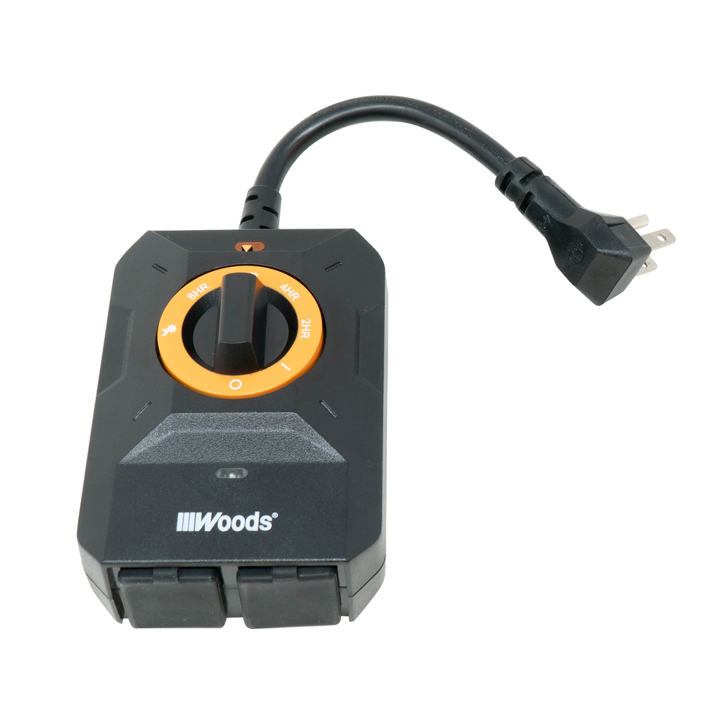 Woods TIMER, OUTDOOR 24-HOUR LIGHT SENSOR TIMER, 2 GROUNDED OUTLETS 6/BX