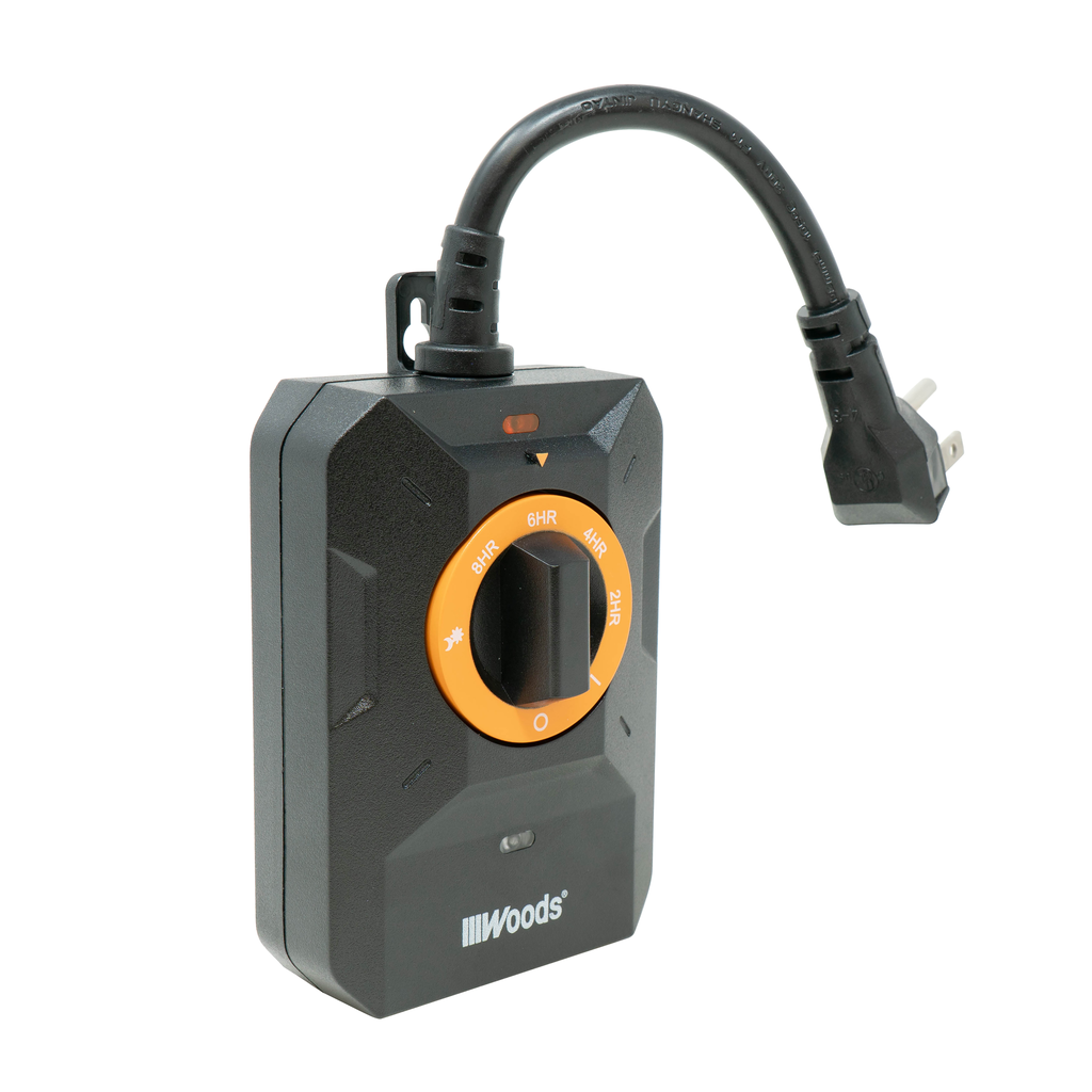 Woods TIMER, OUTDOOR 24-HOUR LIGHT SENSOR TIMER, 2 GROUNDED OUTLETS 6/BX