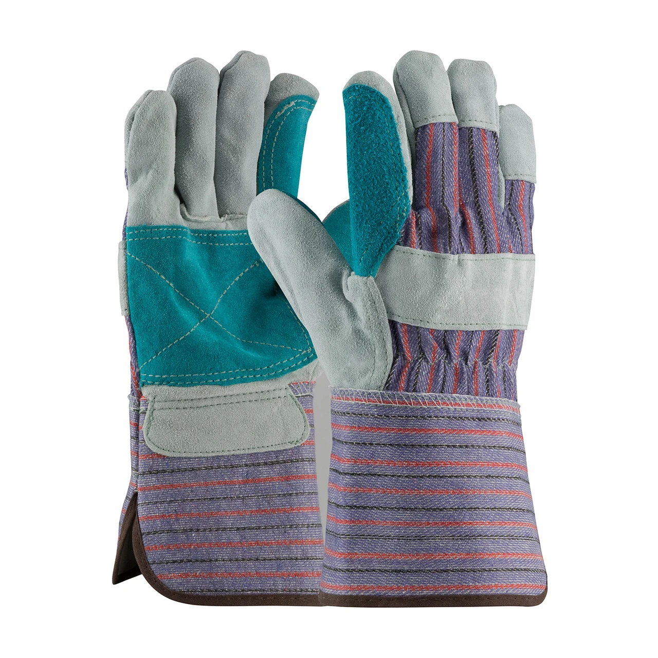 PIP® 84-7633  Leather Palm Gloves, Size MENS, Blue