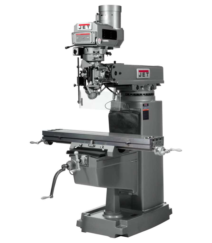JTM-1050VS2 Mill With ACU-RITE 203 DRO With X-Axis Powerfeed and 8" Riser Block