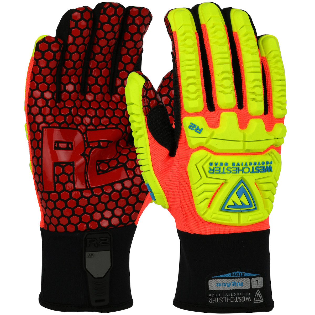 R2 RigAce™ 87010  Hi Performance Glove, Size XL, Hi-Vis Orange