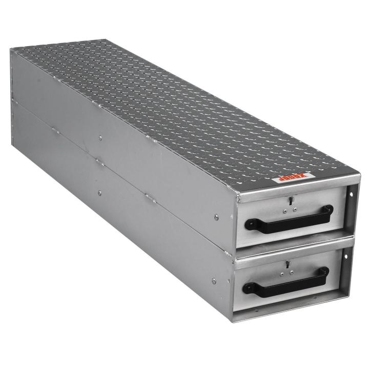 JOBOX 2-Drawer Long Stacked Heavy-Duty Aluminum Drawer Storage - (12"W x 12"H x 50"L)