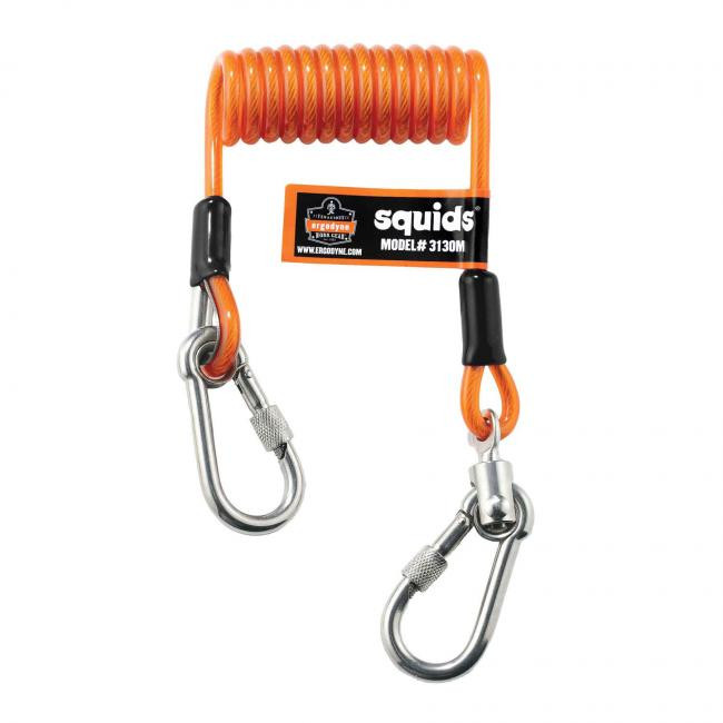 Ergodyne squids Coiled Cable Lanyard-5lbs Orange Standard