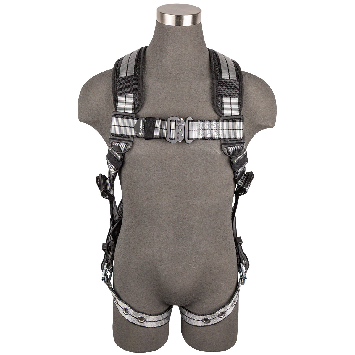 SAFEWAZE PRO+ Slate Full Body Harness: Alu 1D, Alu QC Chest, TB Legs (L)