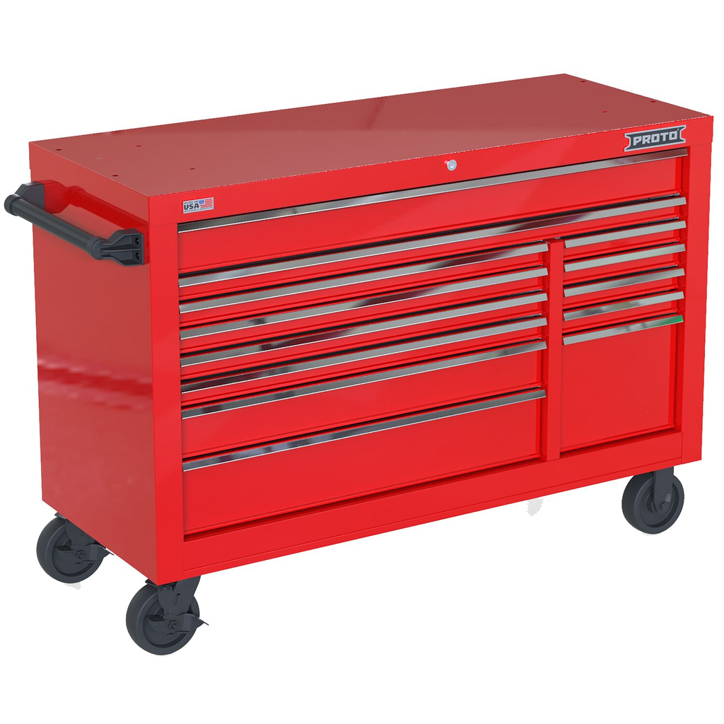 PROTO 55 Inch 13 Drwr Roll Red Chrome
